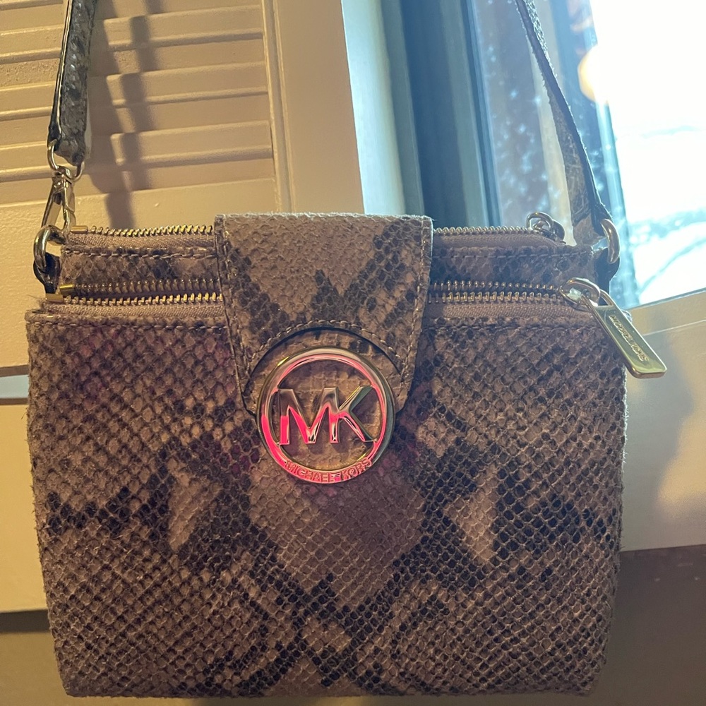 Michael Kora snakeskin embossed crossbody